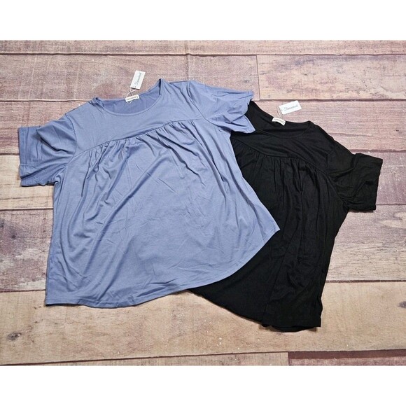 4X Blouse Lot of 2 Black & Purple - Picture 1 of 10
